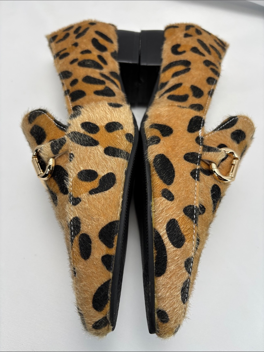 Women’s Sz39/8-8.5 Leopard Gold Accent Pointy Toe Loafers Fast Fashion #332 - Picture 4 of 8